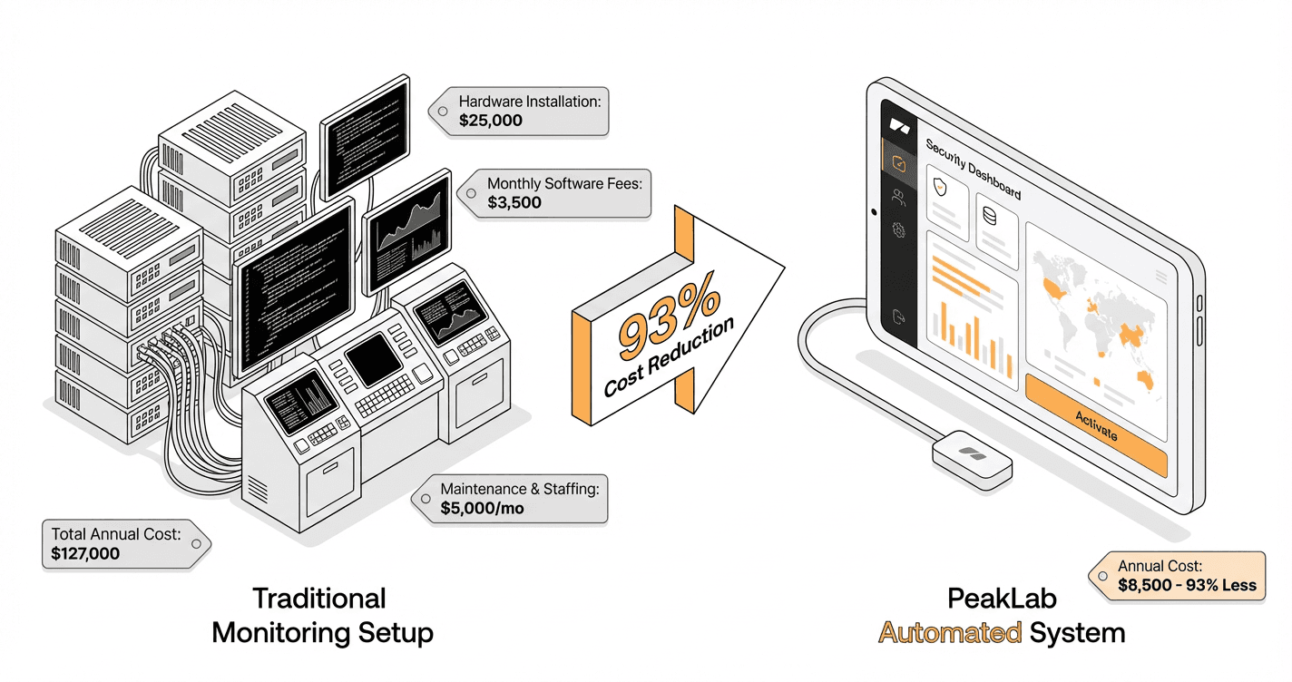 Surveillance infrastructure interne : 93% moins cher sans compromis de sécurité