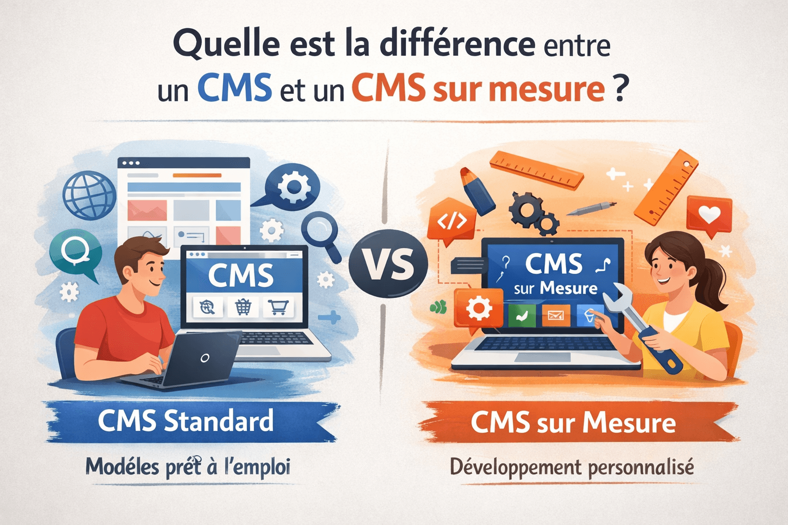 Quelle est la différence entre un CMS et un CMS sur mesure ?